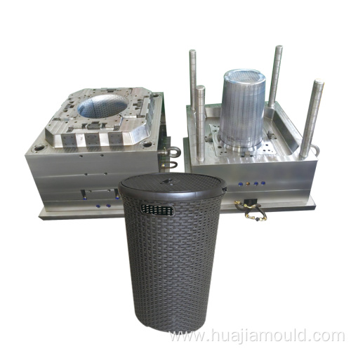 round square plastic pp trashcan dustbin injection mold